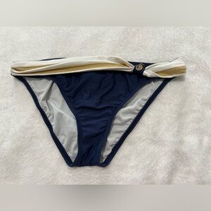 Tommy Hilfiger Navy and Cream Bikini Bottom